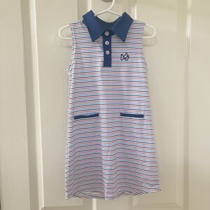 Prodoh America Striped Performance Polo Dress Red White and Blue Girls Size 4T